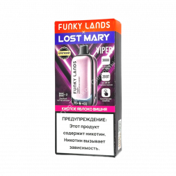 Электронная сигарета Funky lands X Lost mary Viper 30000 Кислое яблоко вишня затяжек 20мг (2%) оптом