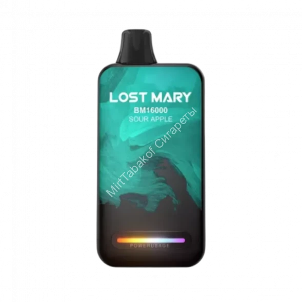 Электронная сигарета  Lost mary  BM 16000 Кислое яблоко 20мг (2%) оптом   